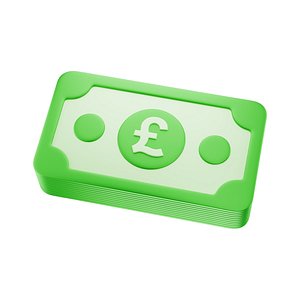 3D model Banknote Pound Stack Unbanded Icon