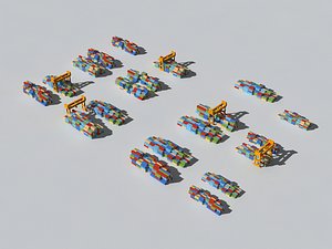 Color Container Crane