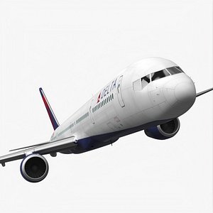 Delta Airlines Boeing 757-300 with Cabin and Doors Rigged for Cinema 4D 3D