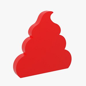 Red Poop Icon 3D model
