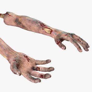 3D bloody zombie arms rigged model