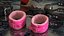 Leather Handcuffs Pink with Fur