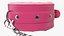 Leather Handcuffs Pink with Fur