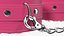 Leather Handcuffs Pink with Fur