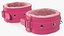 Leather Handcuffs Pink with Fur