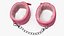 Leather Handcuffs Pink with Fur