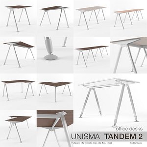 office desks unisma tandem 3d model