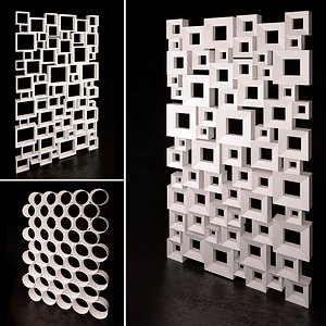 3D model decorative partition set 03
