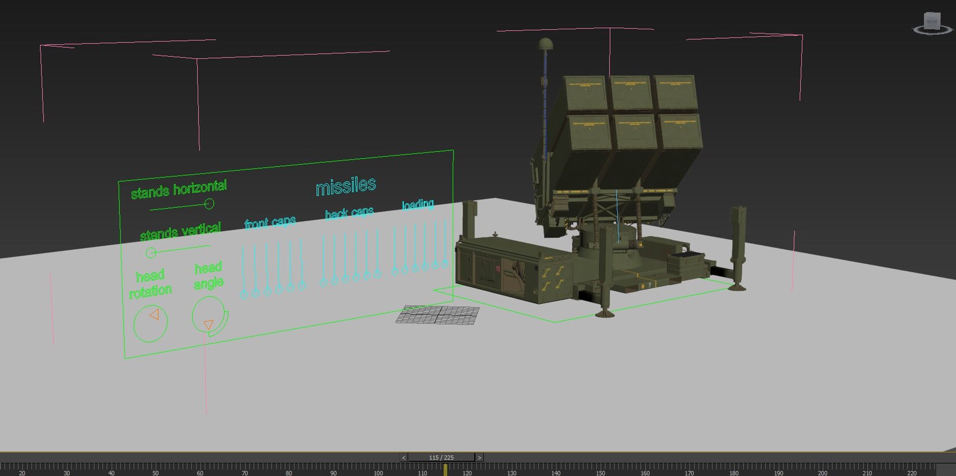 Mobile Norwegian Anti-Aircraft Missile System NASAMS Rigged 3D model preview