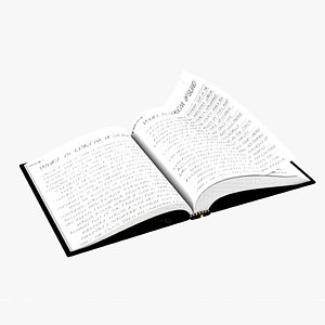 Black Cover Rigged Book 3D model