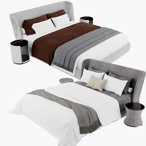 Minotti Creed Bed 3D model in two diffrent variation 3D model 3D model