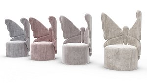3D butterfly kids chair design model