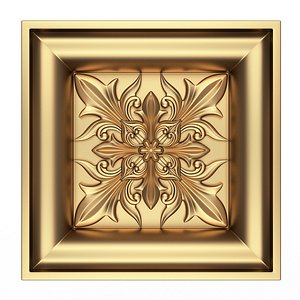 3D model Carved Ceiling Tile 010