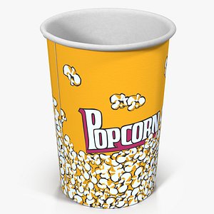 cup popcorn 3 3d model