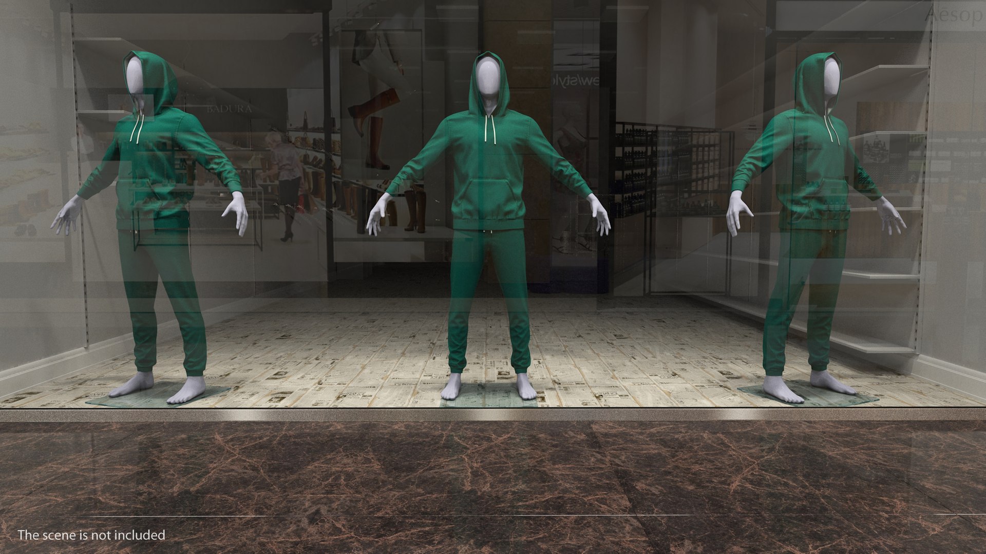 Hoodie Raised Hood 3D model preview