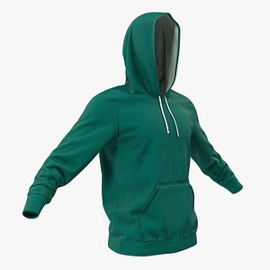 3D hoodie raised hood model