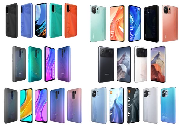 Xiaomi Mi 11 And Redmi 9 Collection 3D model