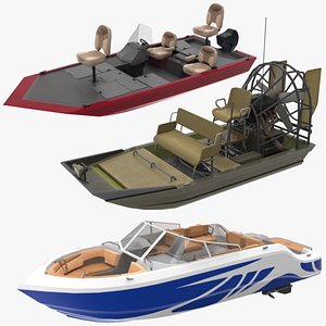 Sport and Utility Low-Poly Boats Bundle 3D model