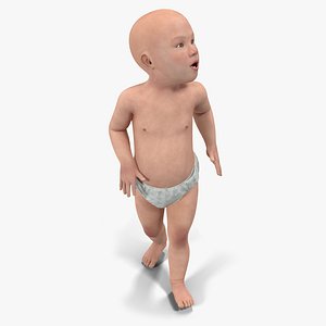 3d asian baby rigged model