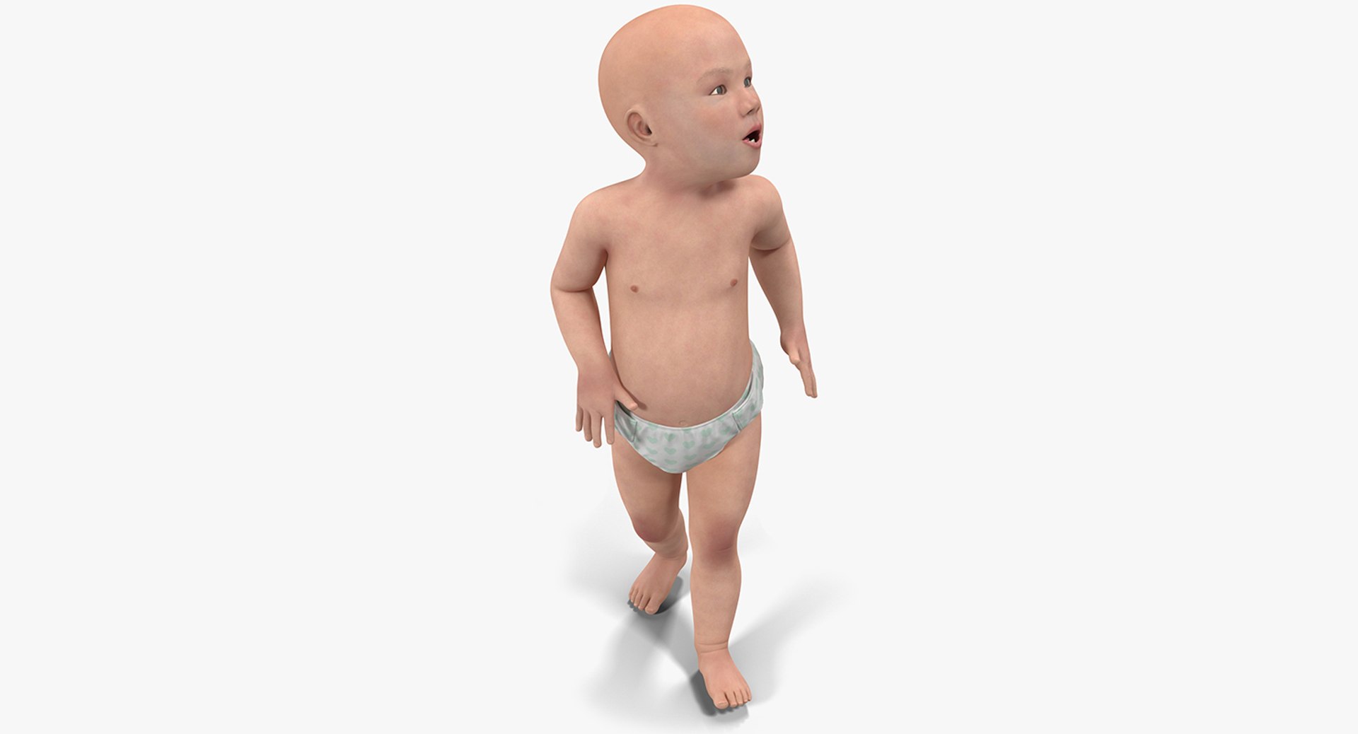 Asian Baby Rigged 3D model preview