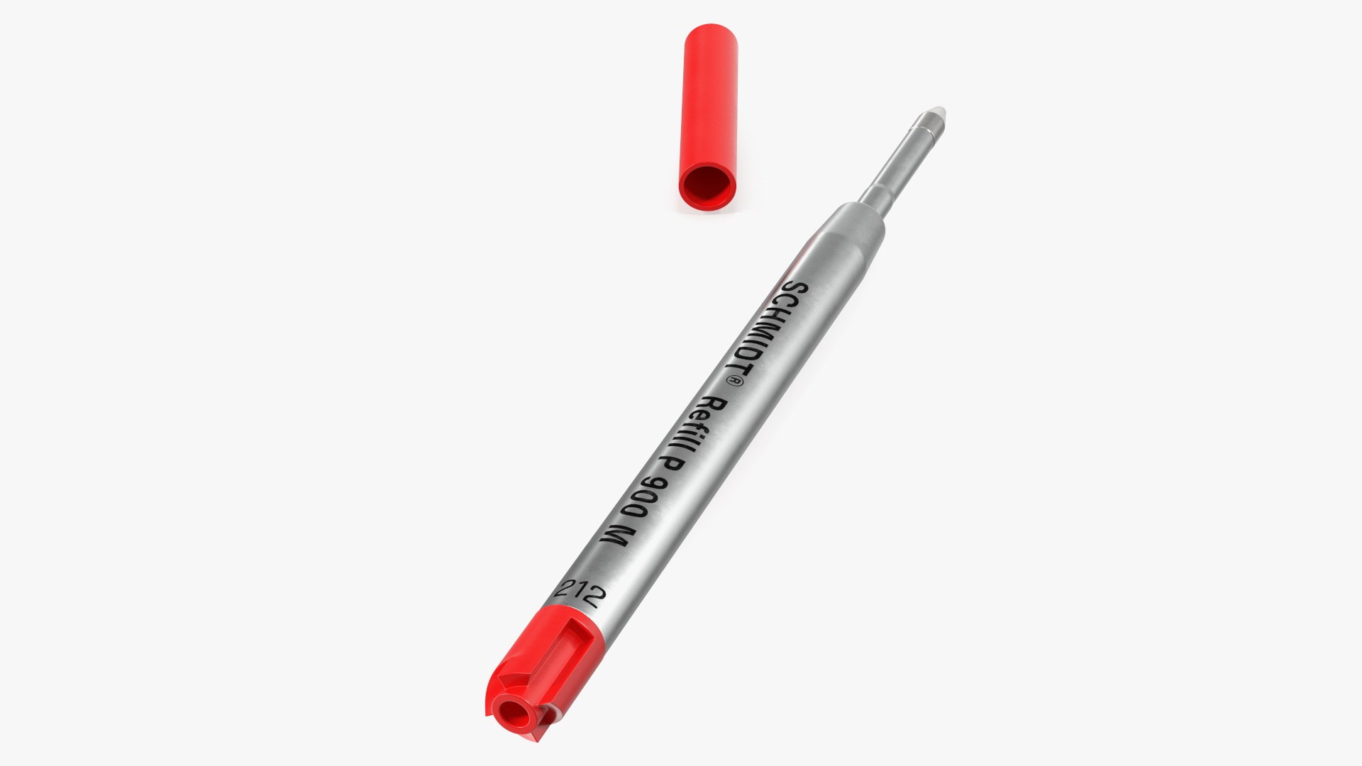 Red Ballpoint Pen Refill 3D model preview