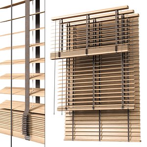 Wooden Blinds Set 40 3D model