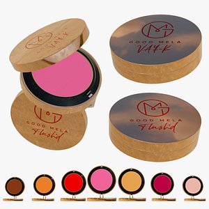 Cosmetic Blush Compact with Mirror Lid