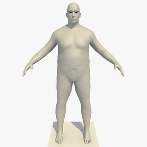 45 Year Old Obese European Male Mesh Rigged