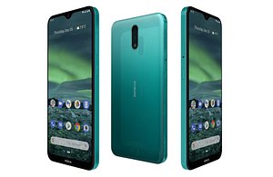 Nokia 2 3 Green Low Poly 3D model