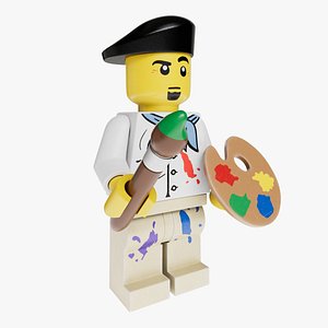 Lego Minifigure Artist 3D model