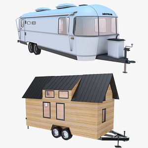 Airstream Caravan Trailer and Tiny House 3D model