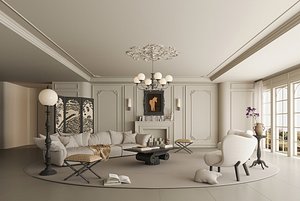 modern living room 3D model