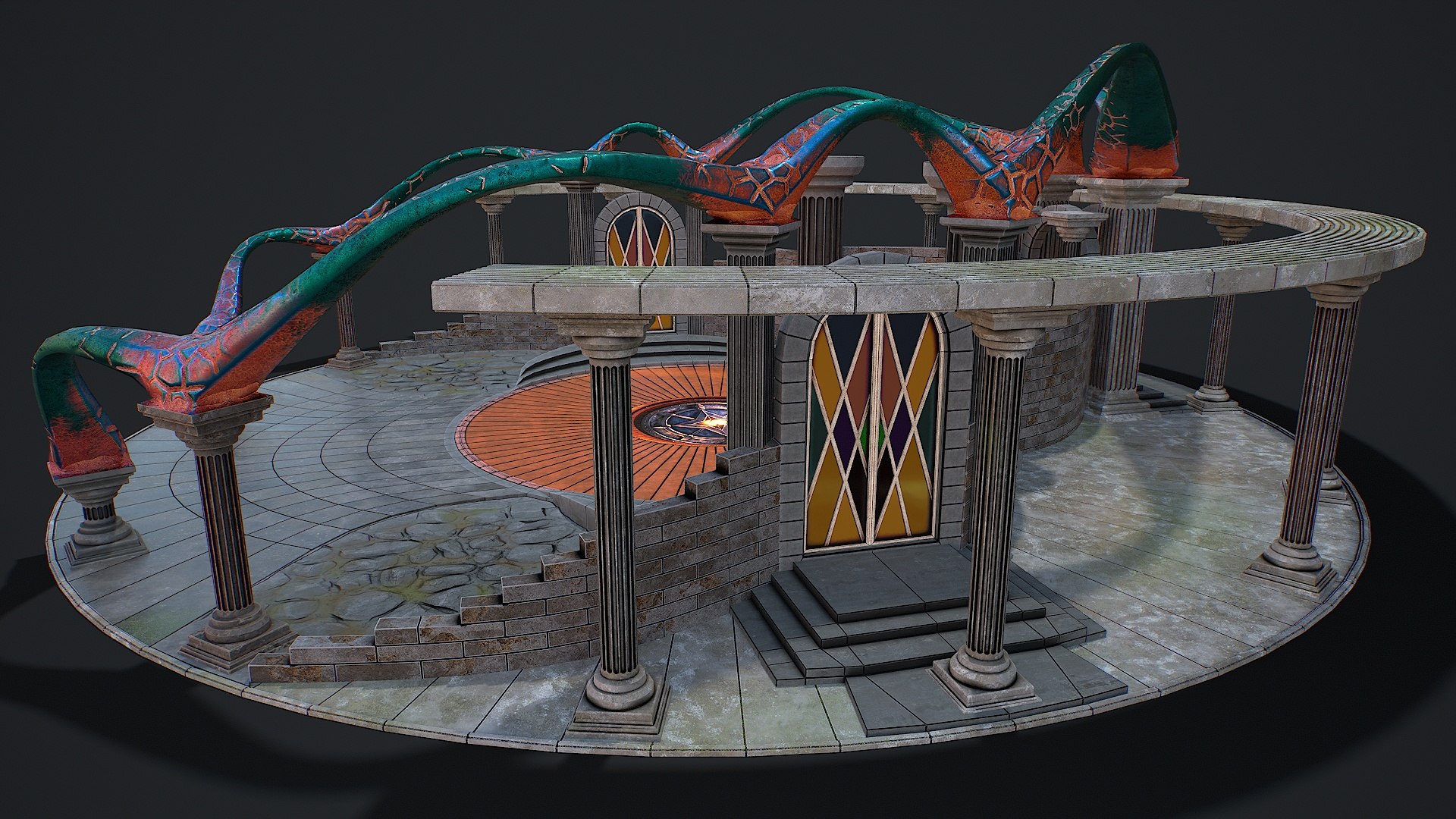 3D Fantasy Fight Arena Model - TurboSquid 2377259