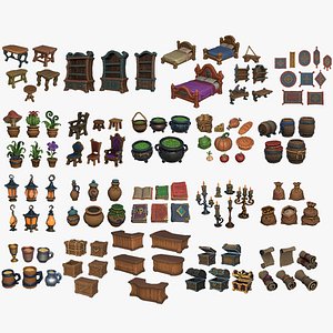 Stylized Fantasy RPG Props and Environment Assets Collection