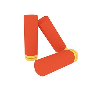 cartoon low-poly shotgun shell