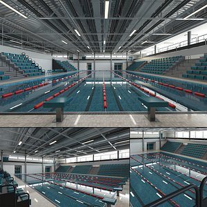 Athletic Swimming Pool and Gymnasium Interior 3D model