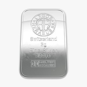 Silver Bar 2g 3D Model