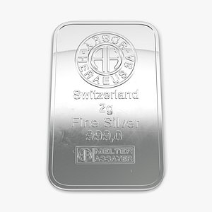 Silver Bar 2g 3D Model