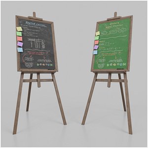 Vertical Wooden Chalkboards Duo - Customizable Standing Writing Board Set