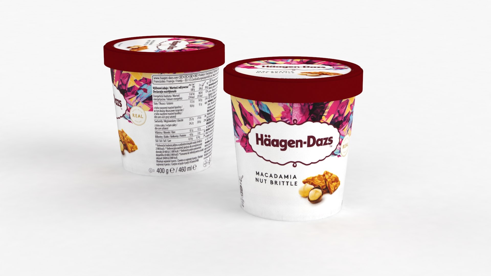 3D Ice Cream Haagen Dazs Macadamia Nut Brittle 400g 2022 TurboSquid