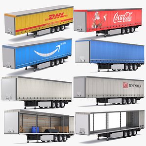 3D Semi Trailer Curtainsider Collection