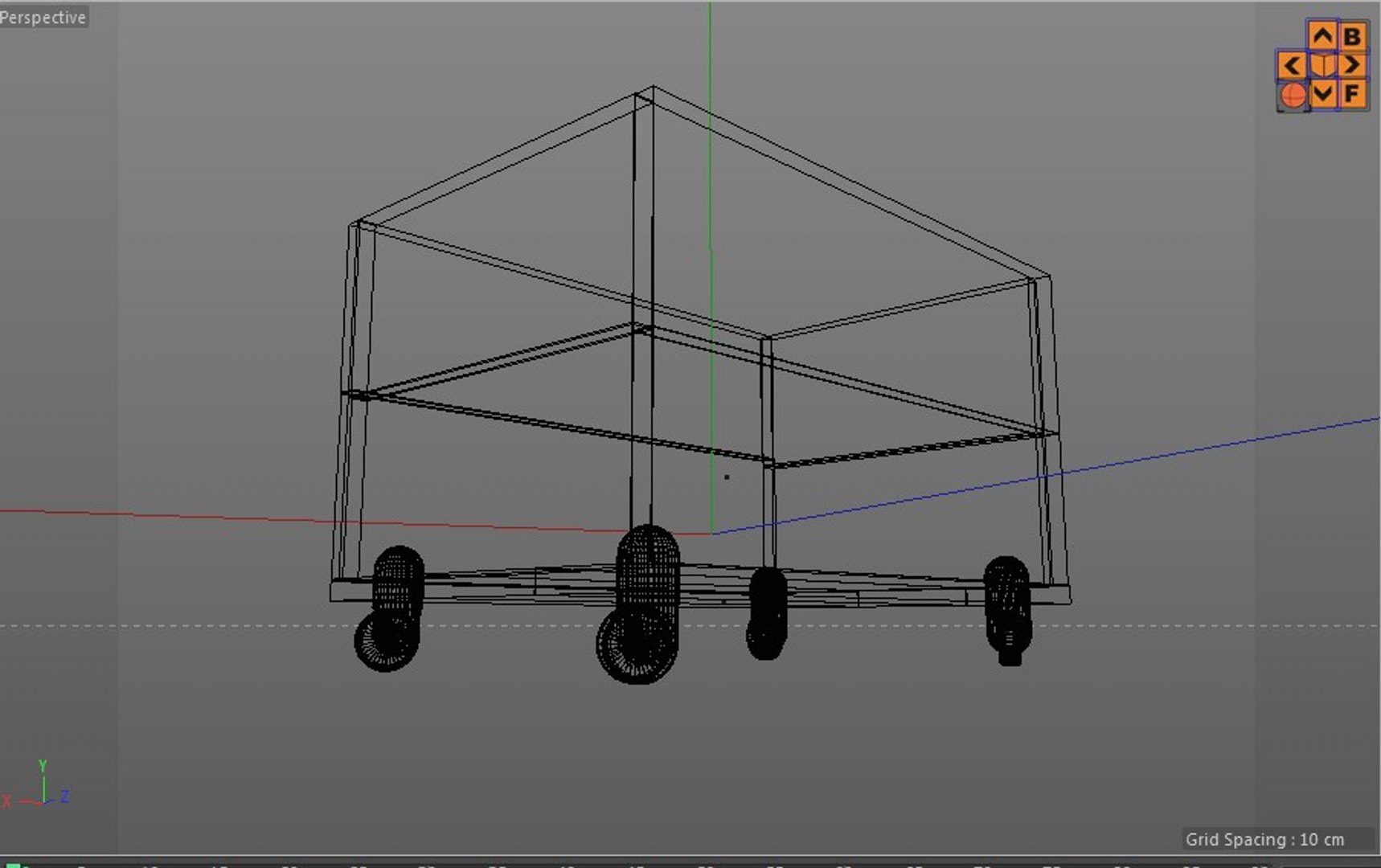 3d Wood Box Wheels Model