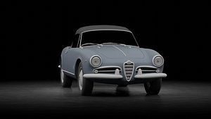 3D model Alfa-Romeo Giulietta spider 1955