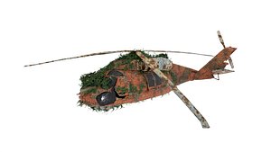 Damaged Rusted Helicopter model