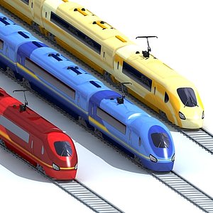 trains tracks 3d model