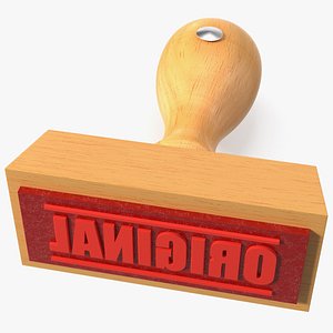 3D model Rubber Stamp with Wood Handle Original