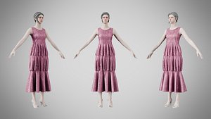 Dress 24 Dusty Rose Velvet With Design