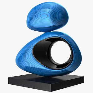 3D Rock Decor Sculpture Blue model