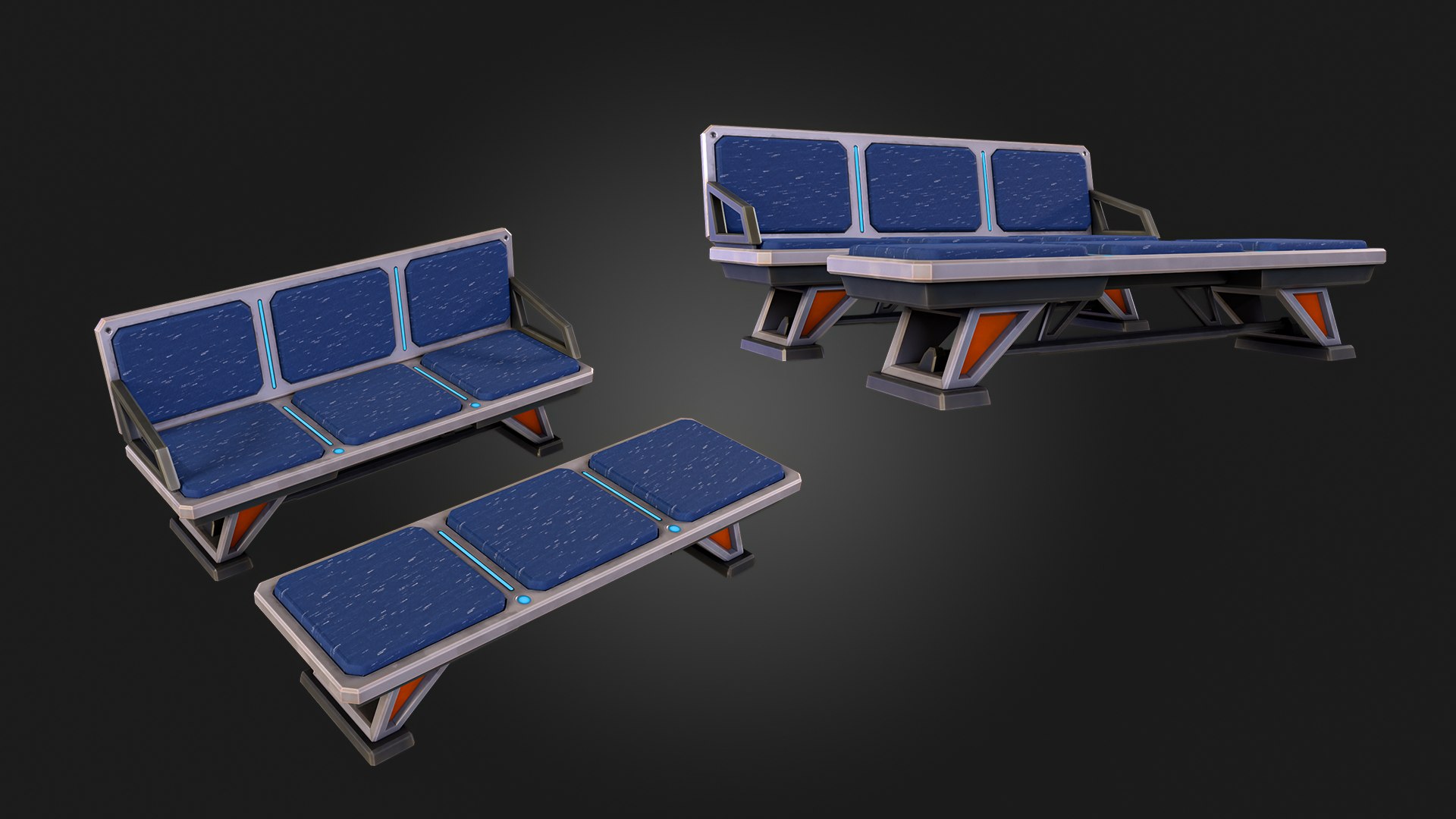 SCI-FI Bench 3D - TurboSquid 2235798