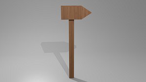 Wooden low poly sign